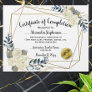 Floral Certificate of Completion, Customize 8.5x11