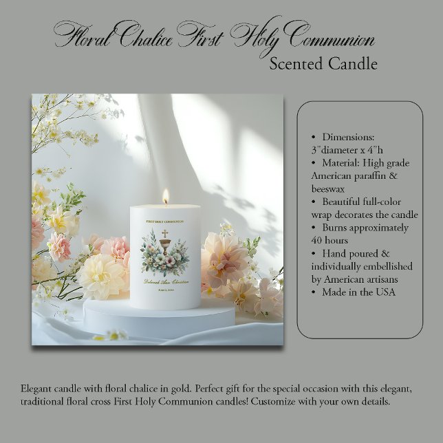 Floral Chalace First Communin Scented Candle (Creator Uploaded)
