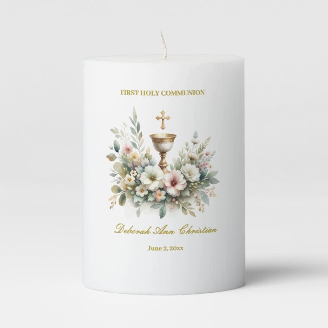 Floral Chalace First Communin Scented Candle (Front)
