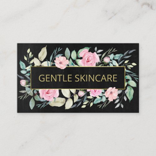 Floral Chalkboard Bath Body Spa Soap Skincare Business Card