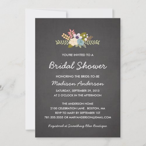 FLORAL CHALKBOARD | BRIDAL SHOWER INVITATION