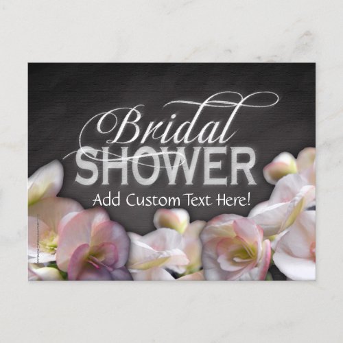 Floral  Chalkboard Bridal Shower Invitation Postcard