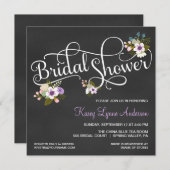 Floral Chalkboard Bridal Shower Invitations (Front/Back)