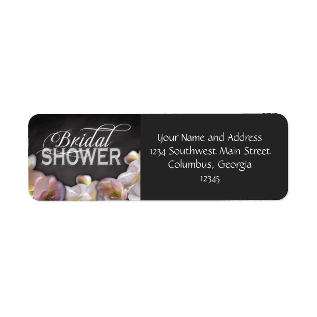 Floral & Chalkboard Bridal Shower Label (Front)