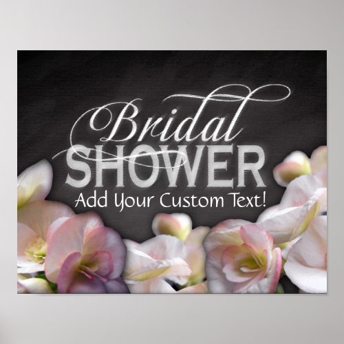 Floral  Chalkboard Bridal Shower Poster
