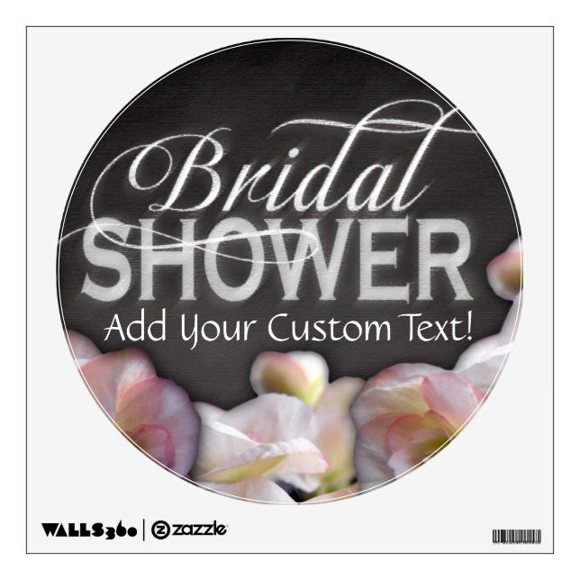 Floral & Chalkboard Bridal Shower Wall Sticker (Front)