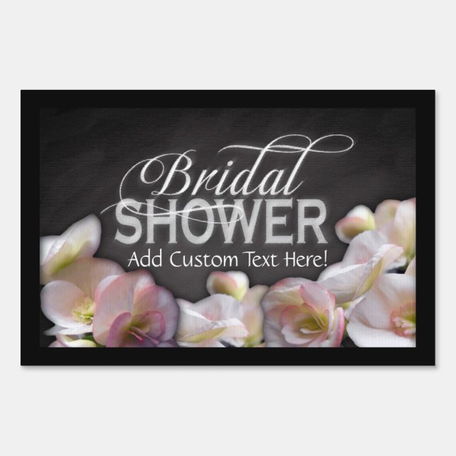 Floral & Chalkboard Bridal Shower Yard Sign (Front)
