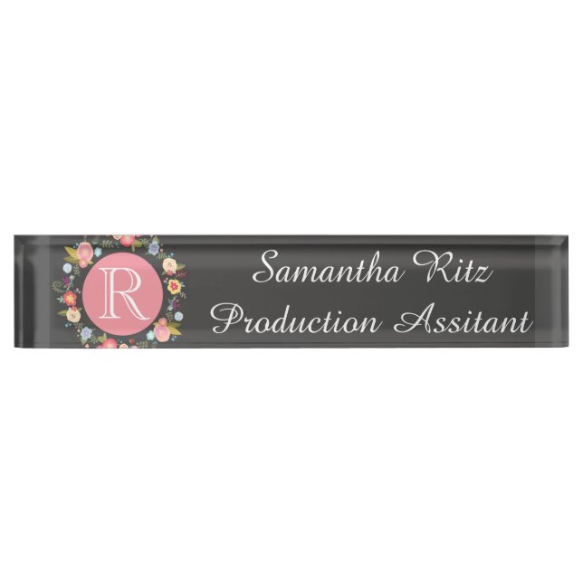 Floral Chalkboard nameplate (Front)