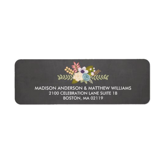 FLORAL CHALKBOARD RETURN ADDRESS LABELS