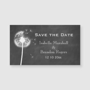 Floral Chalkboard Save the Date Magnet