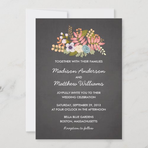 FLORAL CHALKBOARD | WEDDING INVITATION
