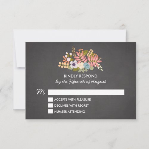 FLORAL CHALKBOARD | WEDDING RSVP ENCLOSURE