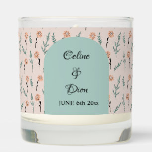 Floral chamomile pattern scented candle