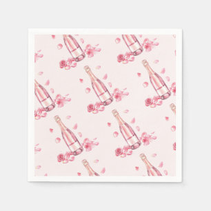  Floral Champagne   Bridal Shower Brunch Napkins