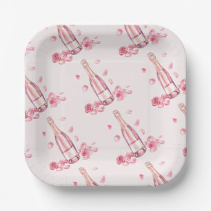  Floral Champagne   Bridal Shower Brunch Paper Plates