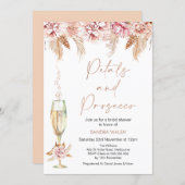 Floral Champagne Petals and Prosecco Bridal Shower Invitation (Front/Back)