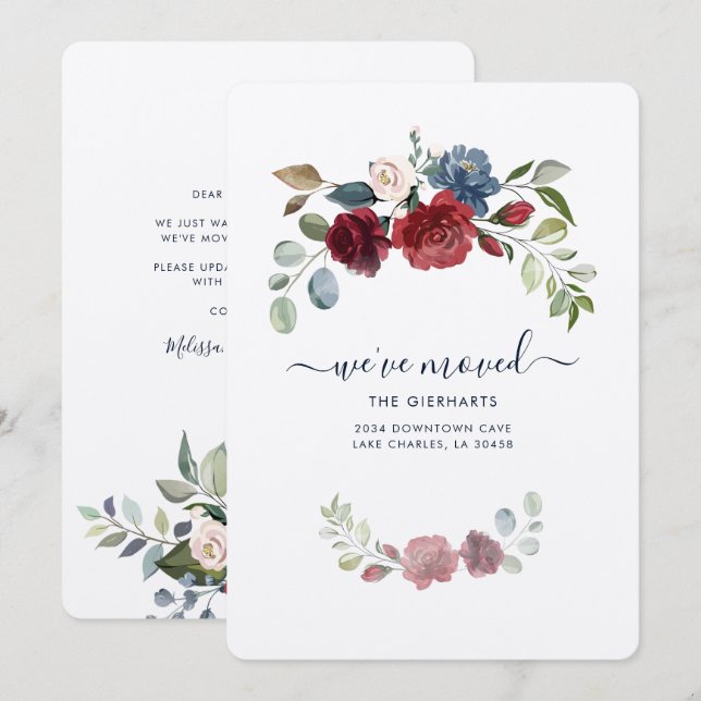 Floral Change of Address Moving Announcement (Front/Back)