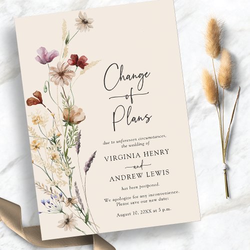 Floral Change Of Plans Invitation