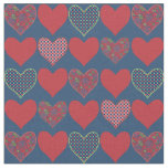 Floral, Check Gingham and Polka Dots Hearts Fabric