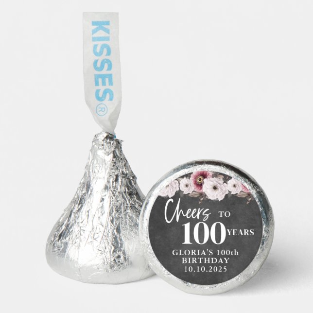  Floral Cheers to 100th Birthday  Hershey®'s Kisses® (Front)
