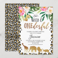 Floral Cheetah Print Onederful Birthday