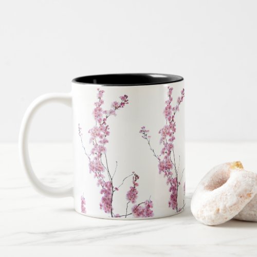 Floral Cherry Bliss Two_Tone Coffee Mug