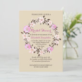 Floral Cherry Blossom and Clover Bridal Shower Invitation (Standing Front)
