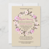 Floral Cherry Blossom and Clover Bridal Shower Invitation (Front)