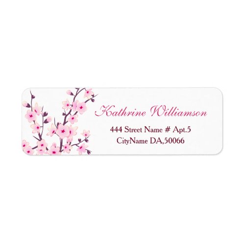 Floral Cherry Blossom  Baby Shower Label