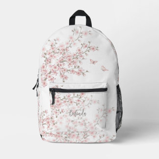 Floral Cherry Blossom Blush Pink  Printed Backpack