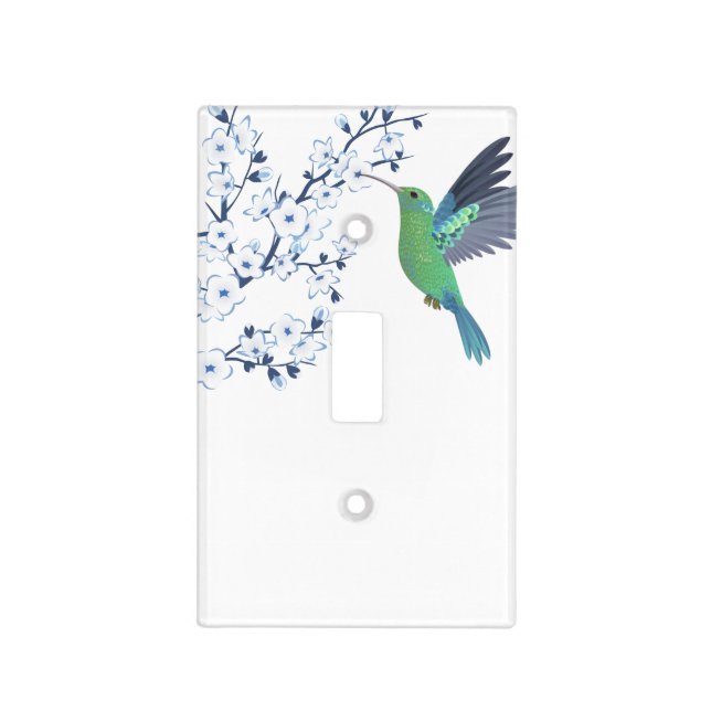 Floral Cherry Blossom Kolibri  Light Switch Cover (Front)