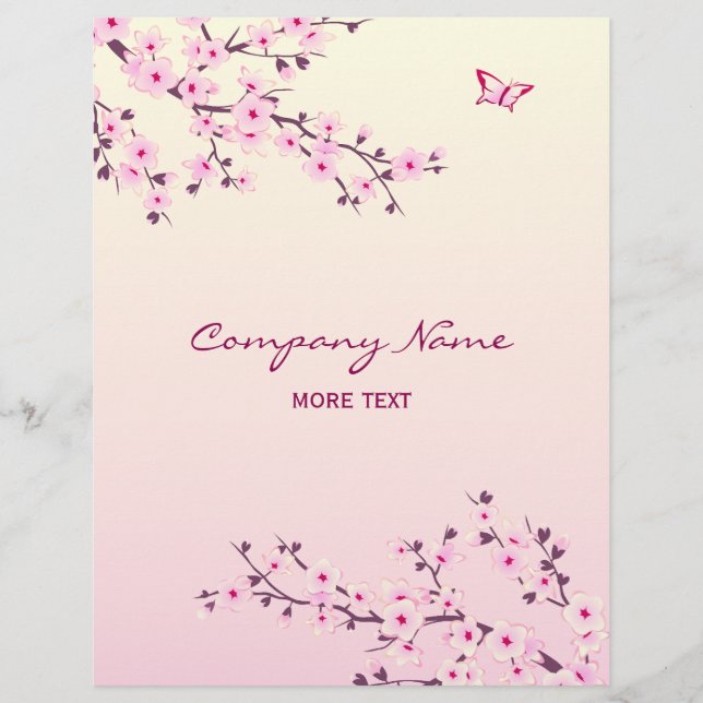 Floral Cherry Blossom Pink Flyer (Front)