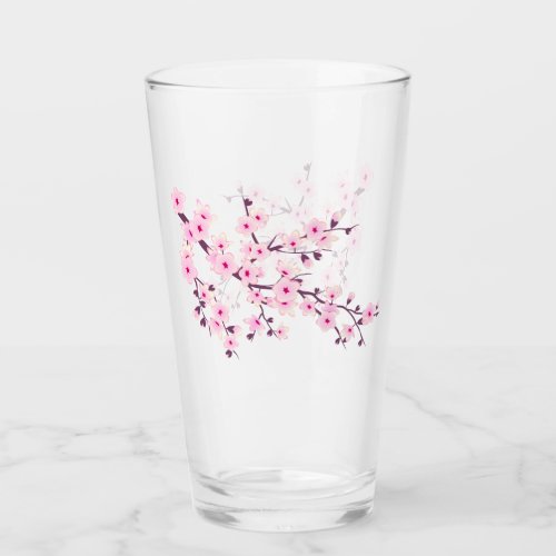 Floral Cherry Blossom Pink Glass