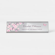 Floral Cherry Blossom Pink Silver Salon