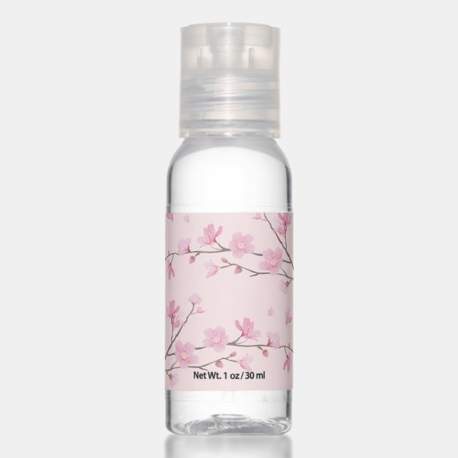 Floral - Cherry Blossom Pink Travel Bottle Set Hand Sanitizer (Front)