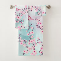 Floral Cherry Blossom Pink Turquoise Cute