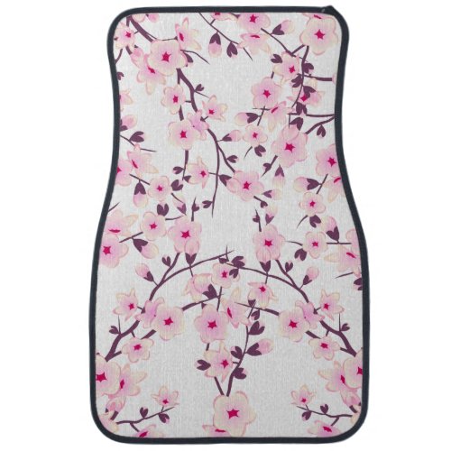 Floral Cherry Blossom Pink White Car Mat