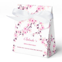 Floral Cherry Blossom Pink White | Custom Birthday Favor Boxes