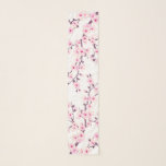 Floral Cherry Blossom Pink White Scarf<br><div class="desc">Beautiful pink cherry blossoms on a white background. You can change the background by clicking on "edit this design". You could also enlarge the cherry blossoms branch, I created it as a high resolution vector file, it looks good in detail.</div>