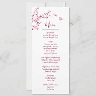 Floral Cherry Blossom Pink White Wedding Invitation