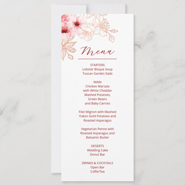 Floral Cherry Blossom Pink White Wedding    Invitation (Front)