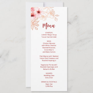 Floral Cherry Blossom Pink White Wedding    Invitation