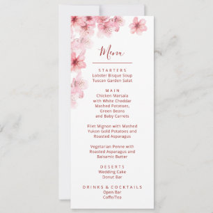 Floral Cherry Blossom Pink White Wedding Invitation