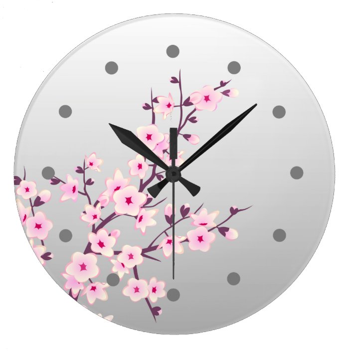 Cherry blossom decorative wall clock