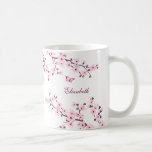Floral Cherry Blossom Your Name Monogram Mug at Zazzle