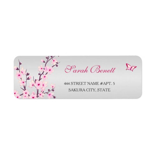 Floral Cherry Blossoms Baby Shower Label