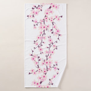 Floral Cherry Blossoms Bath Towel
