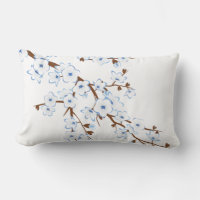 Floral Cherry Blossoms Blue White