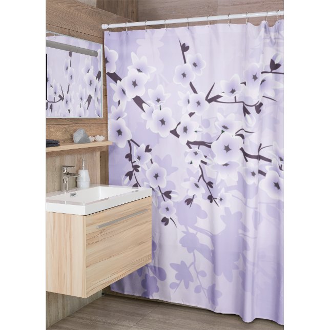 Floral Cherry Blossoms Classic Purple Shower Curtain (Creator Uploaded)