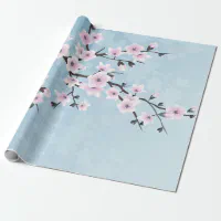 Blush pink Sakura CHerry Blossom Japanese Wrapping Paper, Zazzle